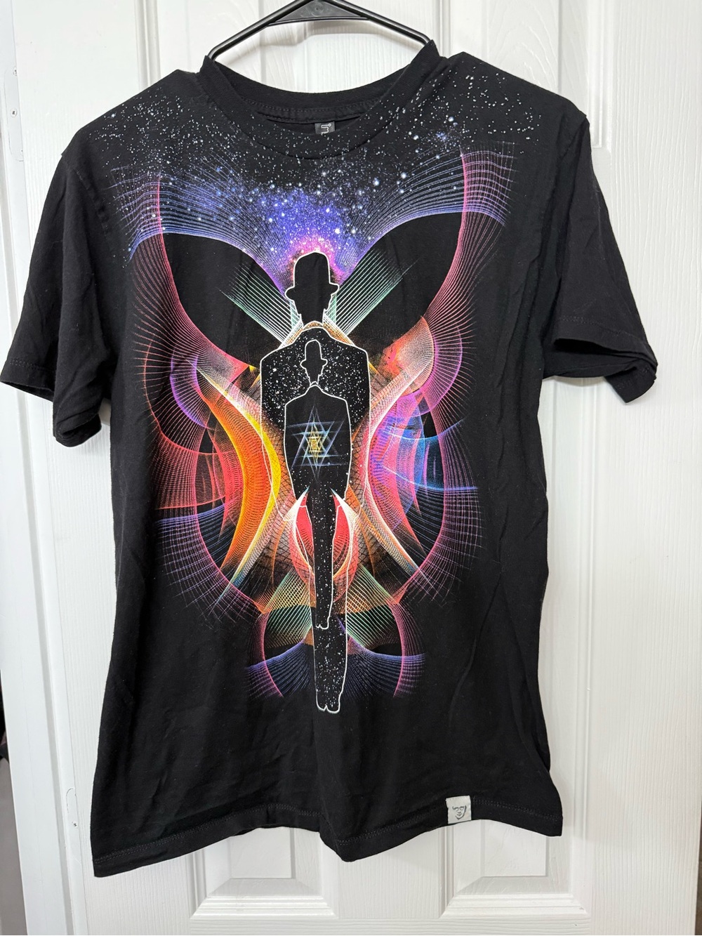 Imaginary Foundation  Thinking Man T-Shirt with Multicolor Cosmic Design (0093)